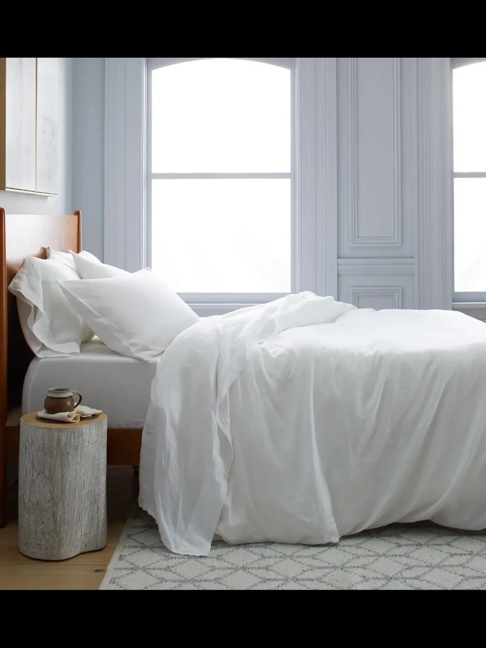 Quince European Linen Duvet Cover In White, Sz Twin MSRP $134, New